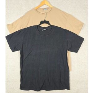 Vintage 90s Cheetah Blank T-Shirt Lot 2 Mens XL Made in USA Faded Black Tan